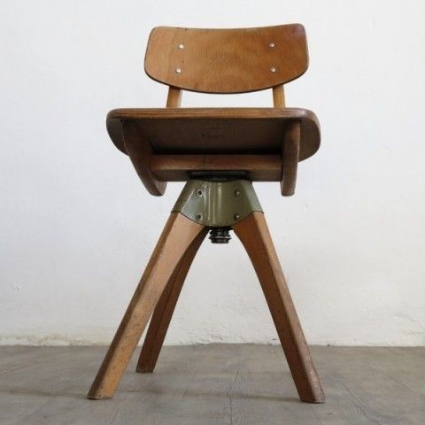 photo vintage Casala Wood School Chair. Germany 1971.