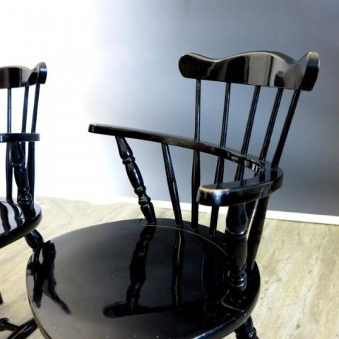 photo vinterior Lot Of Four Wood Armchairs By "Nesto Sweden" 1960   1965