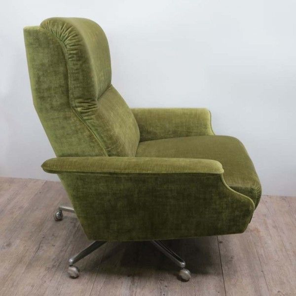 Vintage German Green Swivel Relax Lounge Chair. 1970   1975 photo for sale