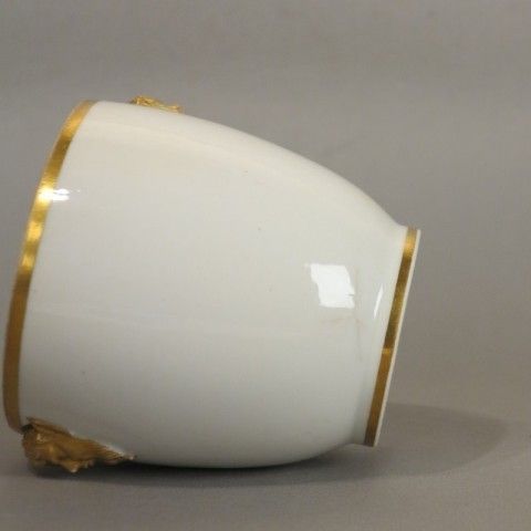 Biedermeier Porcelain Cup With Golden Faun Heads. 1820   1850 photo for sale