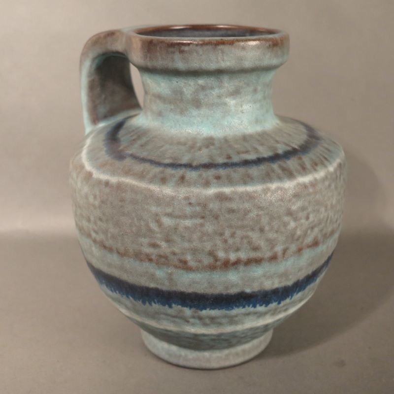 Ceramic Handle Vase Of The Karlsruhe Majolika By F. Glatzle. 1965