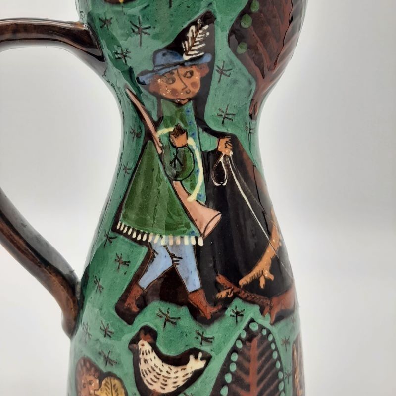 Hand Painted Vase By Thun Ceramics Switzerland. 1940   1950 photo for sale