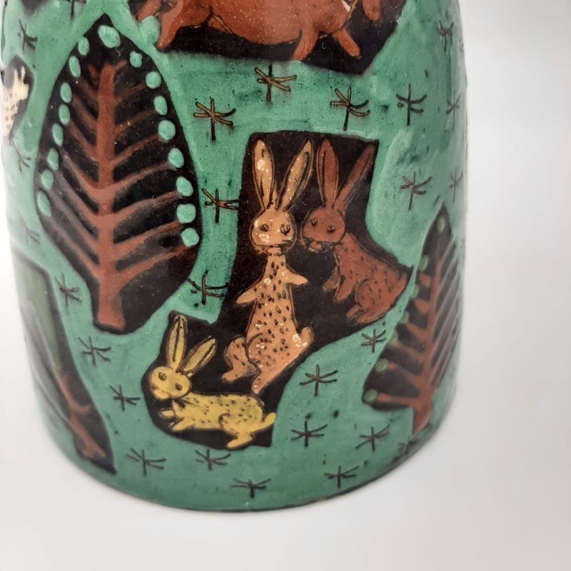 Hand Painted Vase By Thun Ceramics Switzerland. 1940   1950 photo Home Decor