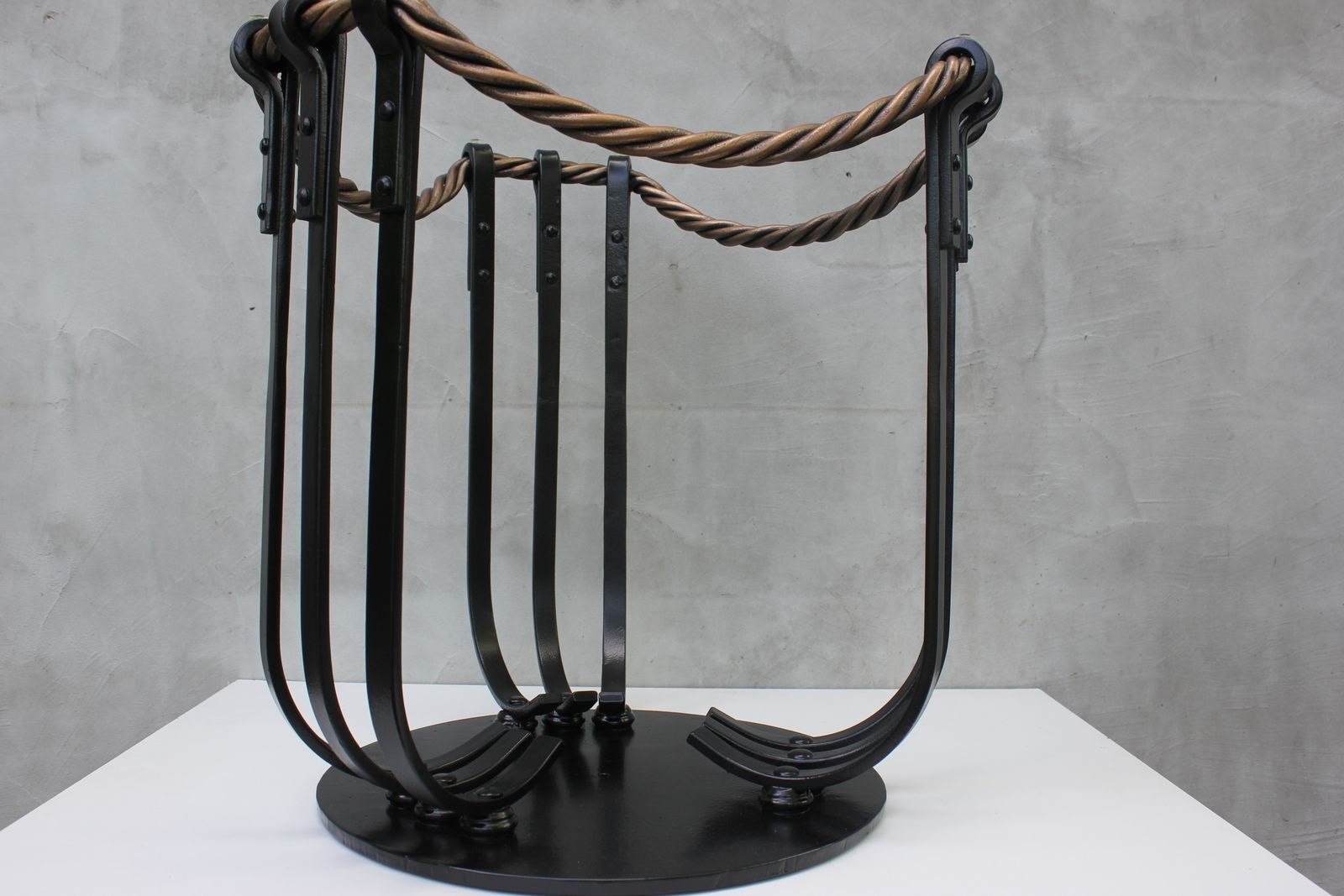 Unique Coffee Table Wrought Iron Foot With Round Glass Raft Guest Room Furniture photo Furniture