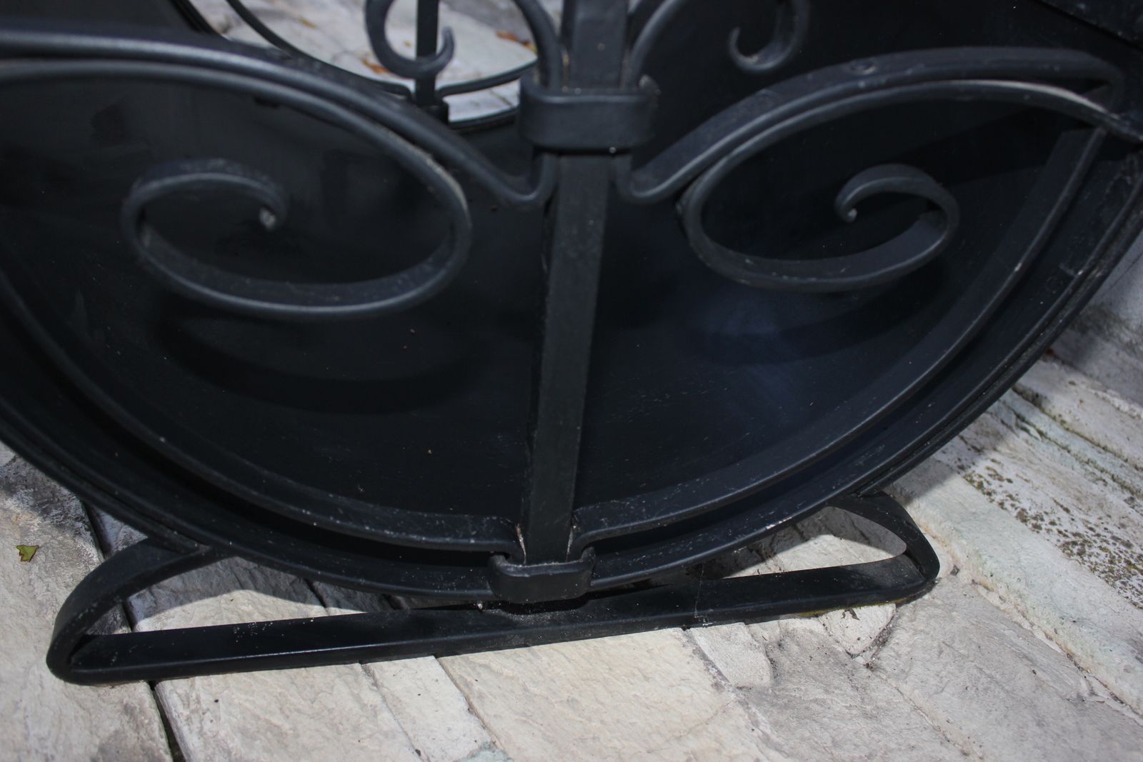 Fireplace Wood  Rack Indoor Black Wrought Iron Fire Wood Holder Winter Forest House photo 596.0