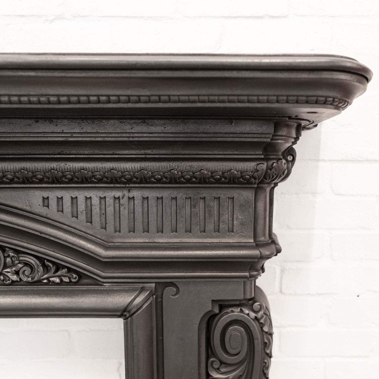 photo for sale Antique Victorian Ornate Cast Iron Fireplace Surround