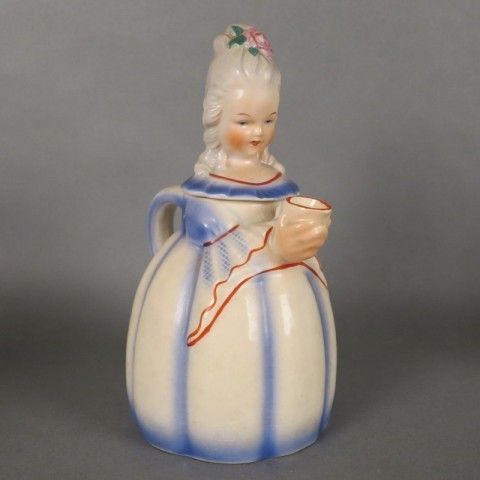 Ceramic Coffee Pot In Form Of A Woman Biedermeier. Germany 1930   1940