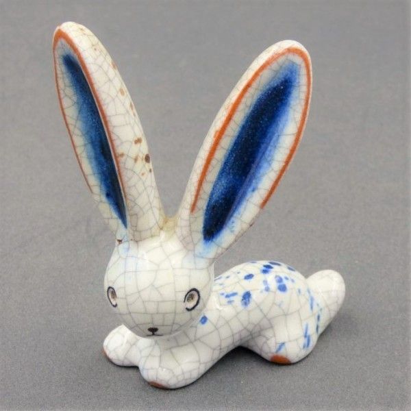Ceramic Rabbit Of The Karlsruher Majolika By Walter Bosse. 1950   1960