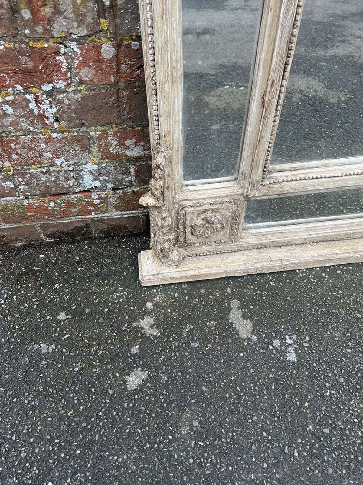 An Exceptional Large Early 20th Century French Painted Cushion Mirror. photo Home Decor