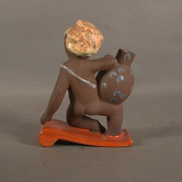 Pottery Figure. Majolika Karlsruhe. Pfeiffer. 1930. photo for sale