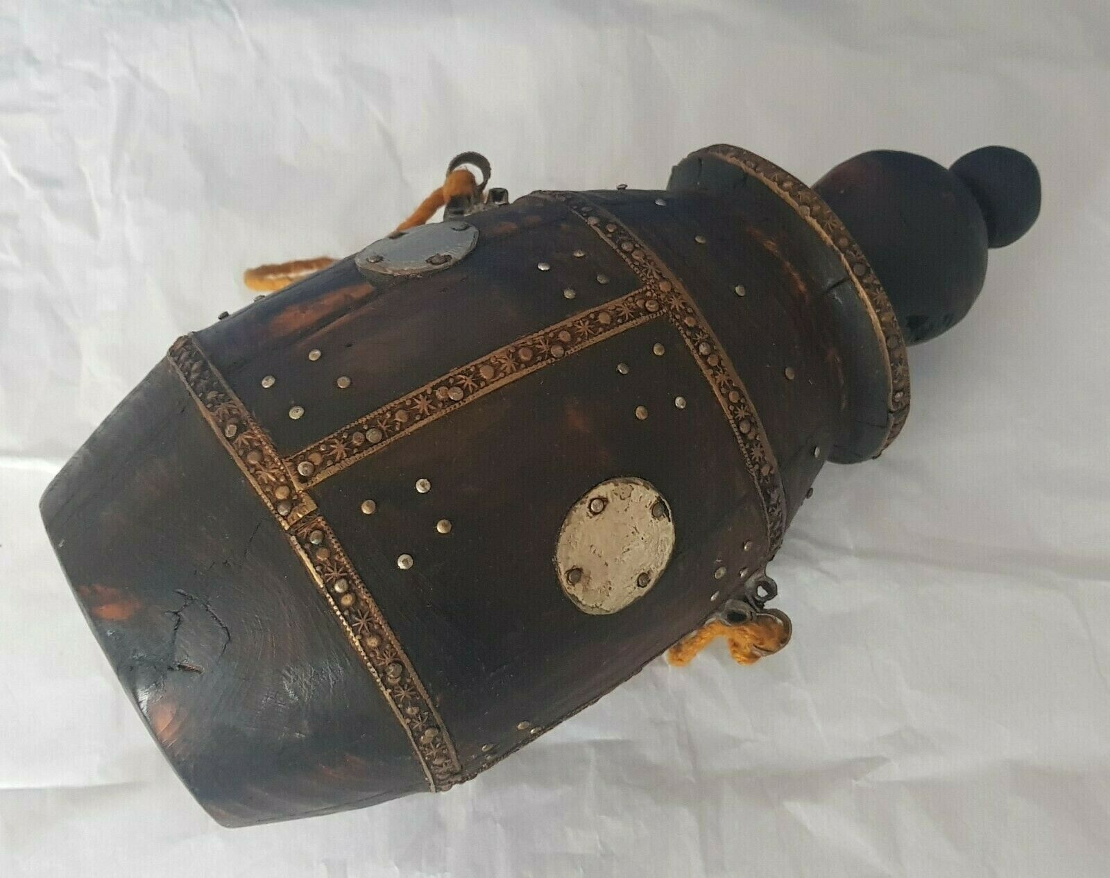 Antique Ottoman Empire Wooden Powder Keg photo vinterior