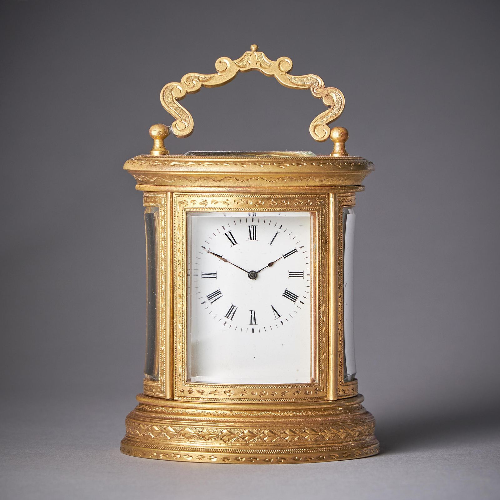 19th Century Eight Day Miniature Gilt Brass Carriage Clock With Original Case photo furniture