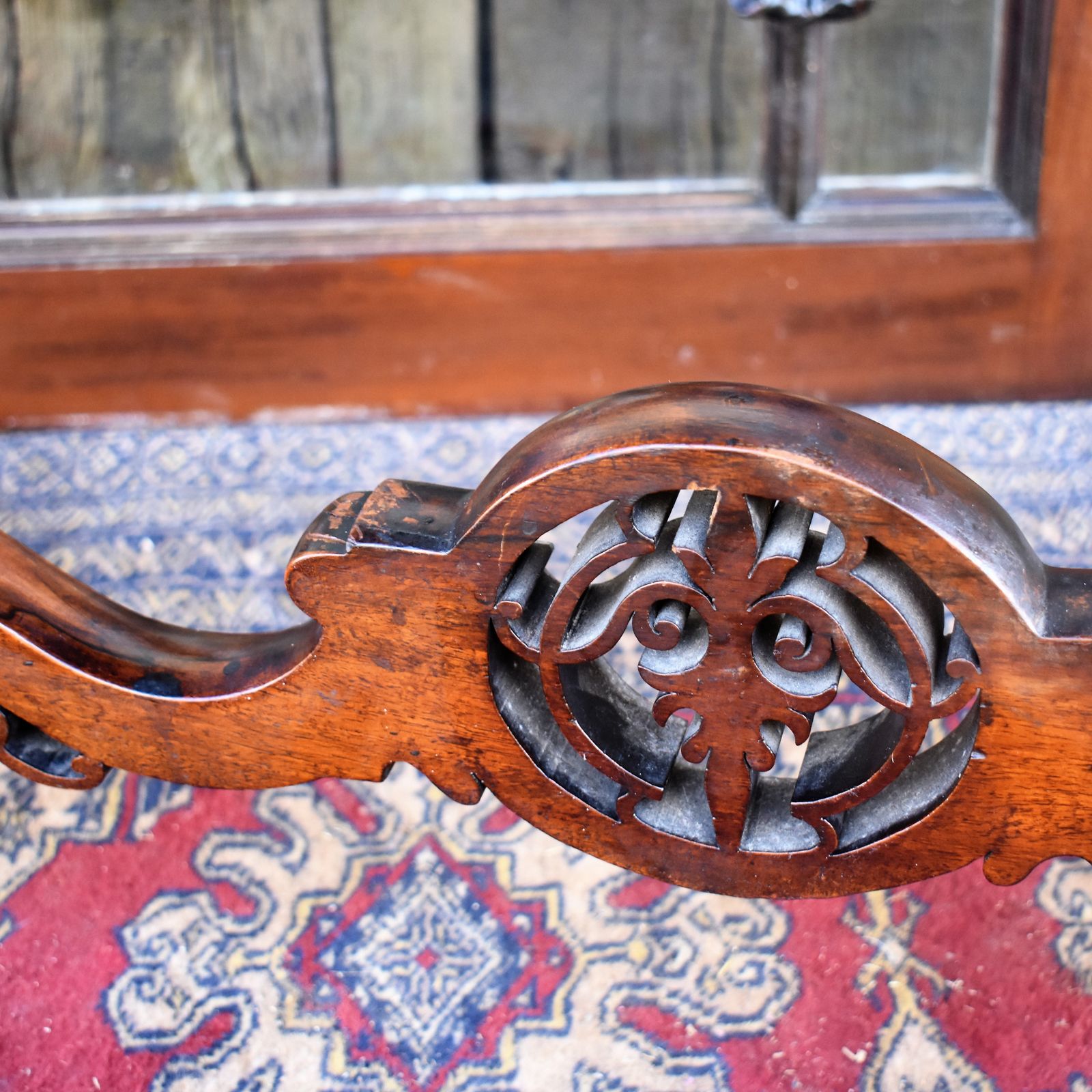 Antique Victorian Walnut Barley Twist Stretcher Lamp Table Side Sofa Console photo vinterior