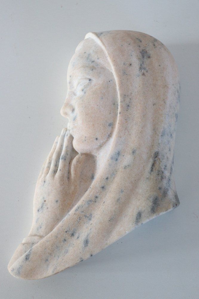 Art Deco Portugese Sculpture In Pink Marble, 1920s photo for sale
