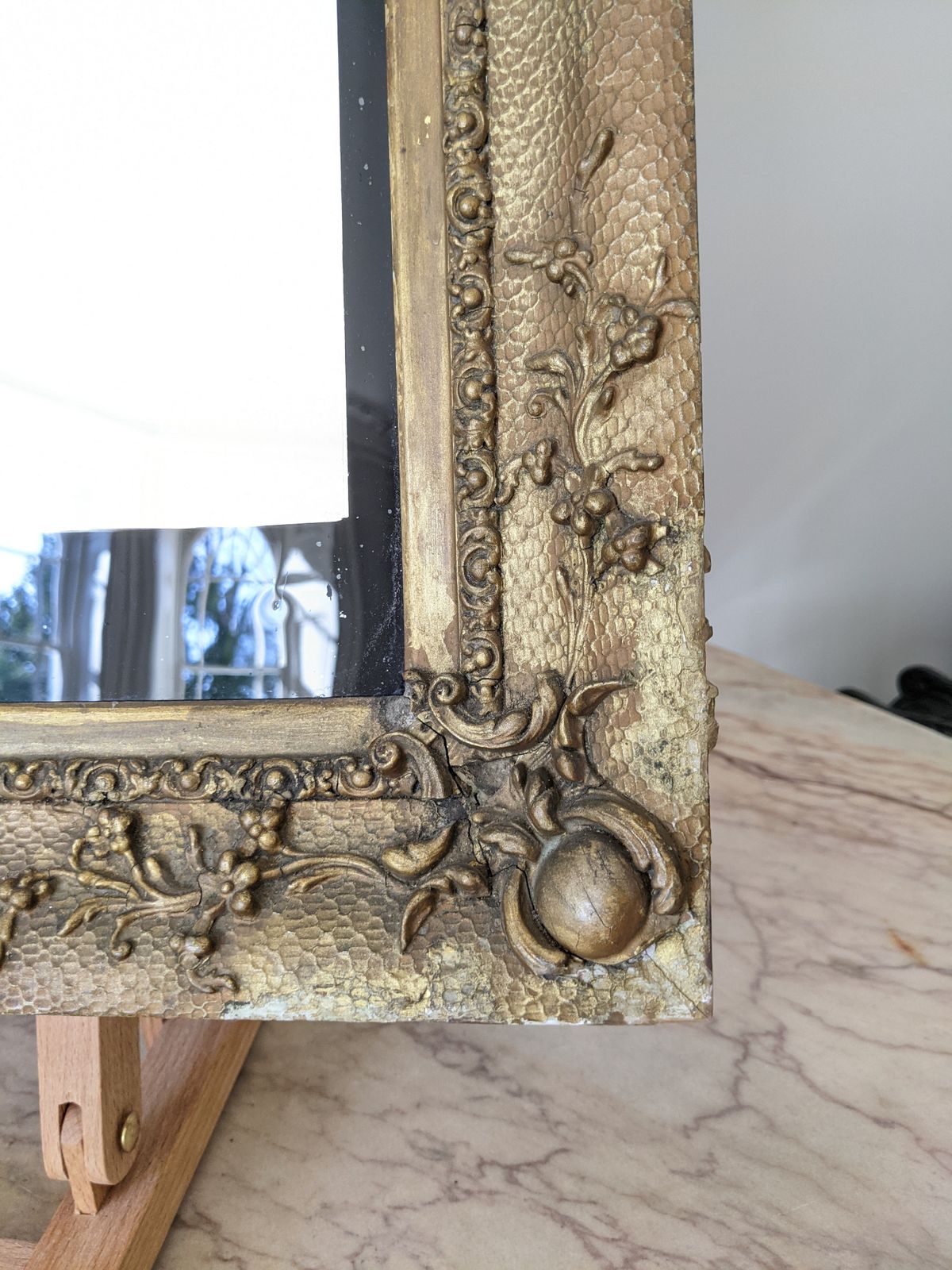 An Antique French Gilt Framed Overmantel Wall Mirror C19th photo furniture
