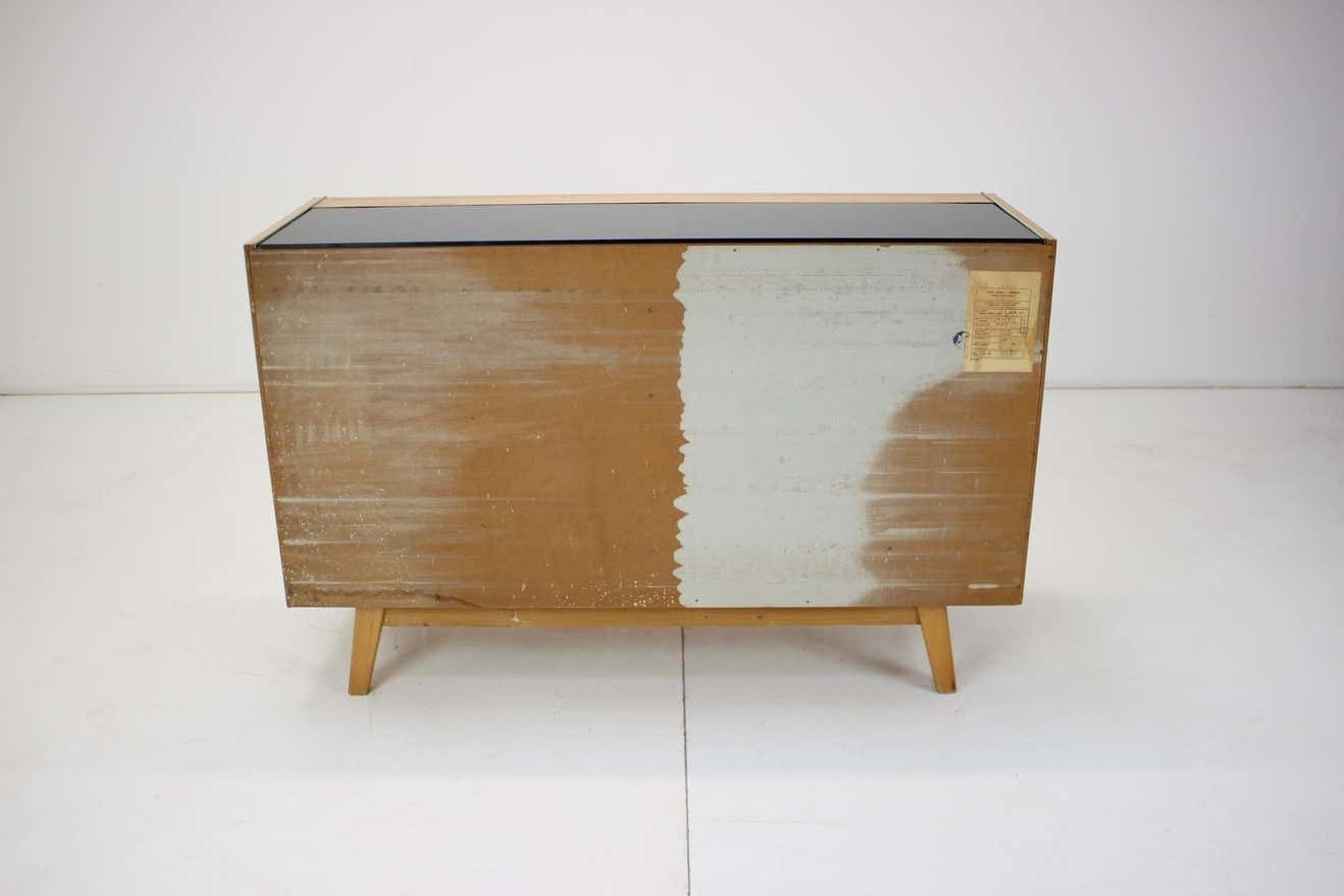 Vintage Cabinet Combination Of Veneer And Glass By Jitona,1960s photo vintage