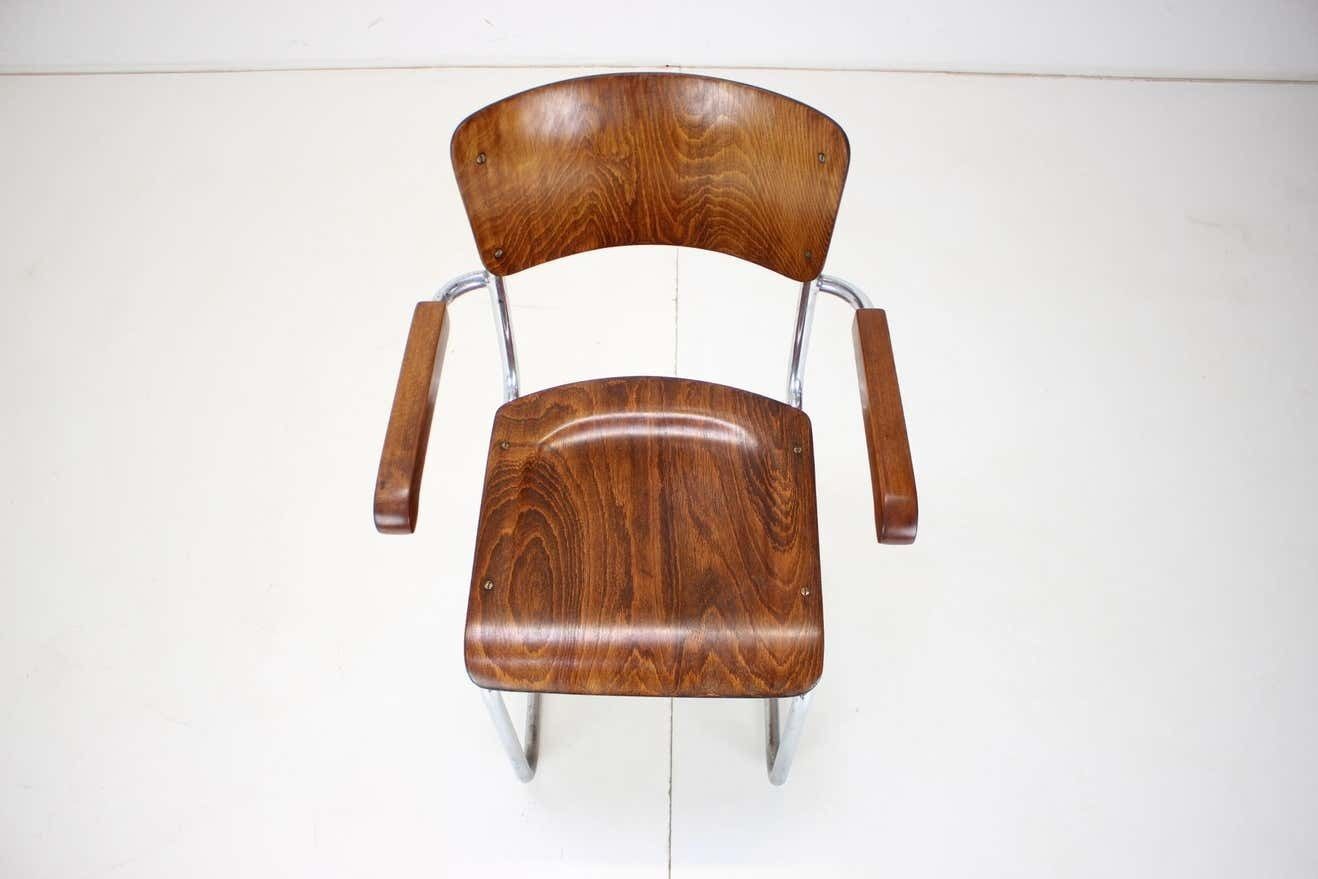 Restored Bauhaus Chrome Chair By Rudolf Vichr Prag, 1930s photo for sale