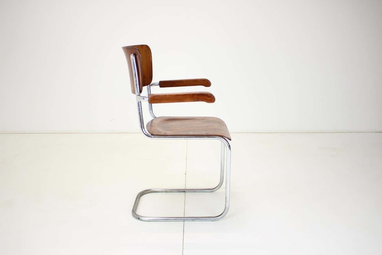 Restored Bauhaus Chrome Chair By Rudolf Vichr Prag, 1930s photo buy