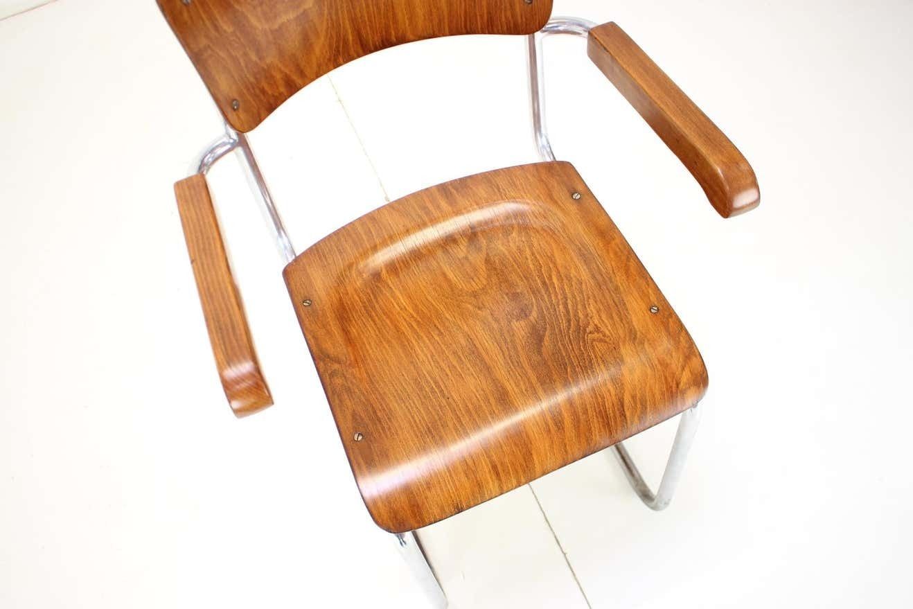 Restored Bauhaus Chrome Chair By Rudolf  Vichr Prag, 1930s photo buy