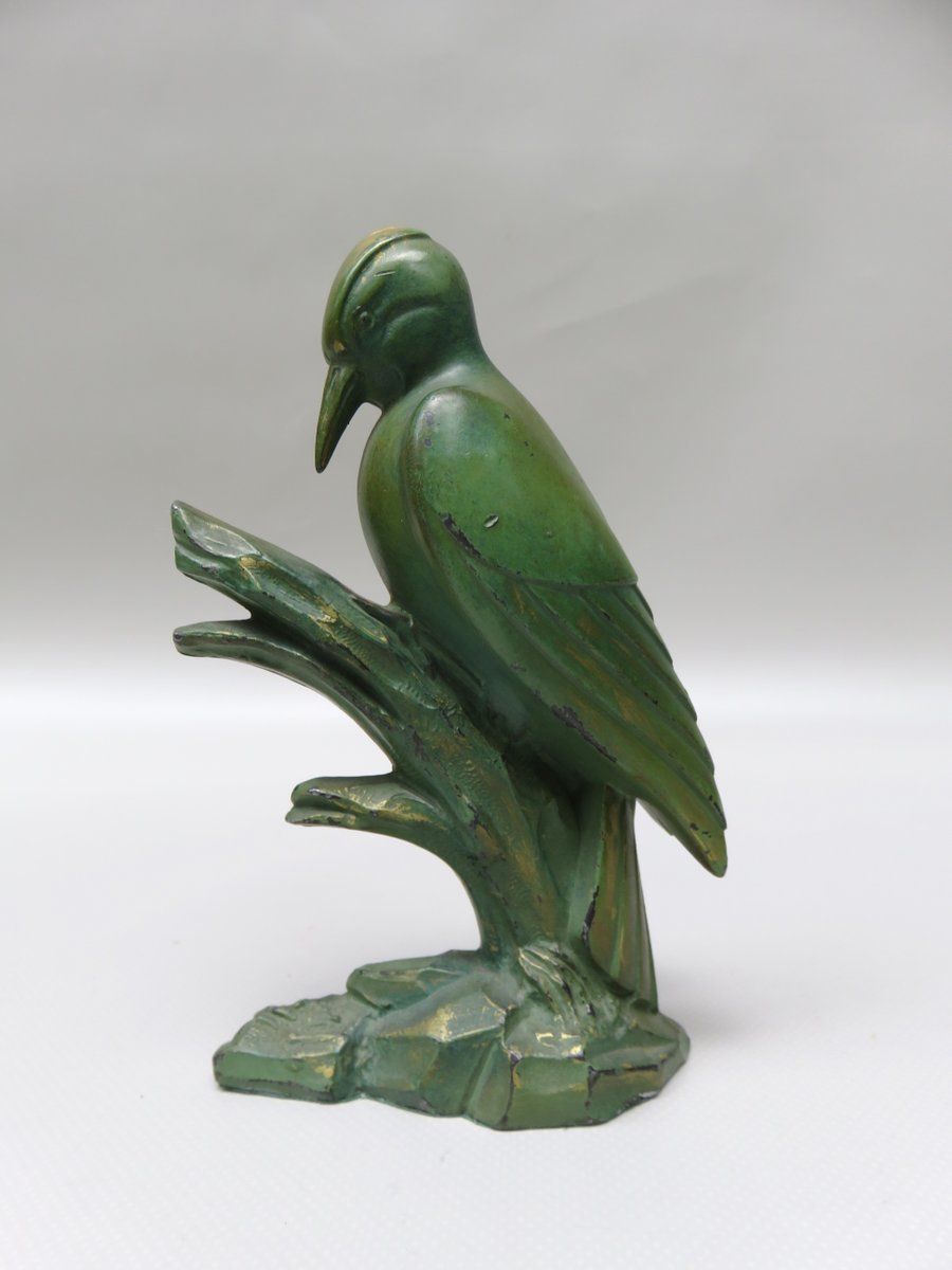 Art Deco Woodpecker Bookrests France Set Of 2 photo vintage