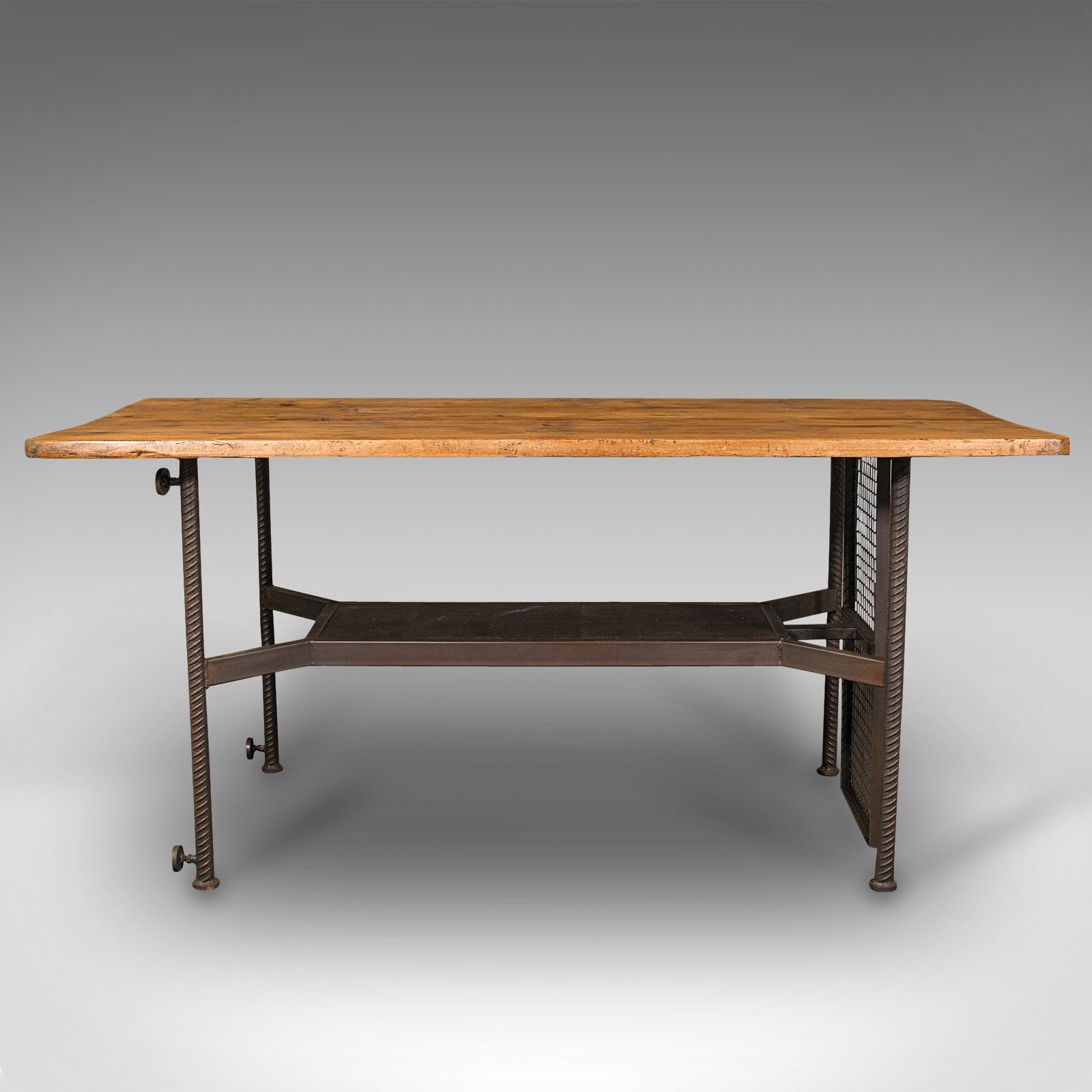Vintage Writing Desk, English, Steel, Pine, Shop Retail photo Furniture
