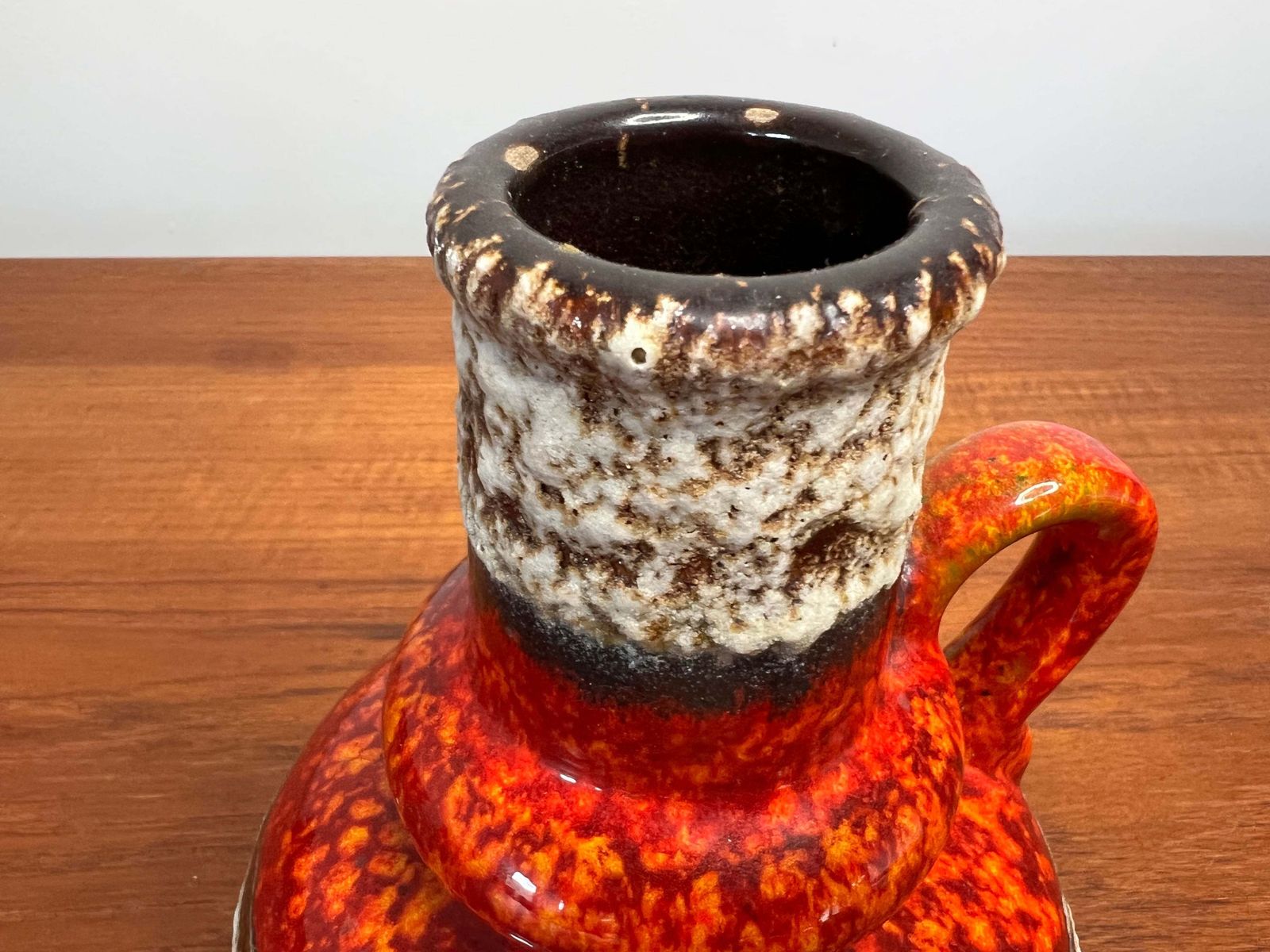 Absolutely Gorgeous Fat Lava Volcanic Style Vase photo for sale