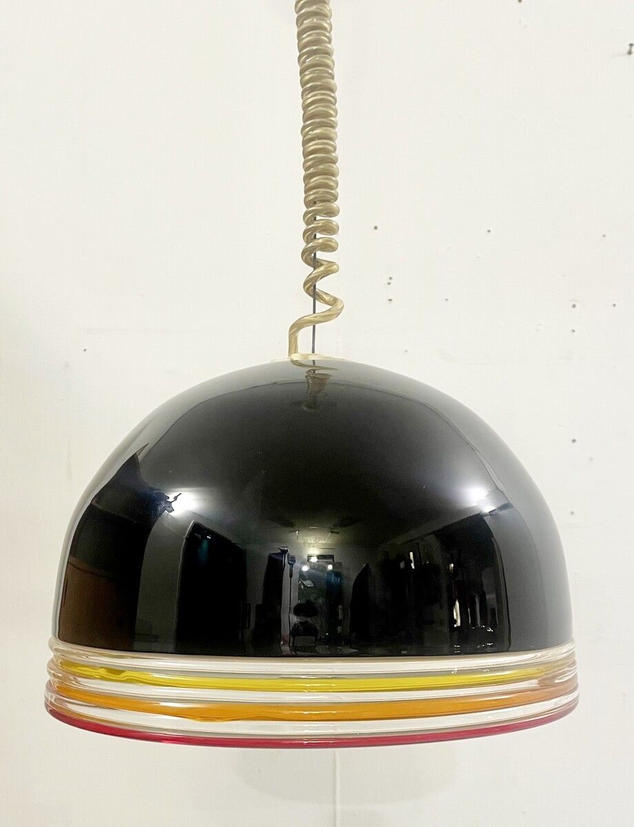 Pair Of Mid Century Murano Glass Suspension Lights By Roberto Pamio And Renato Toso photo Lighting