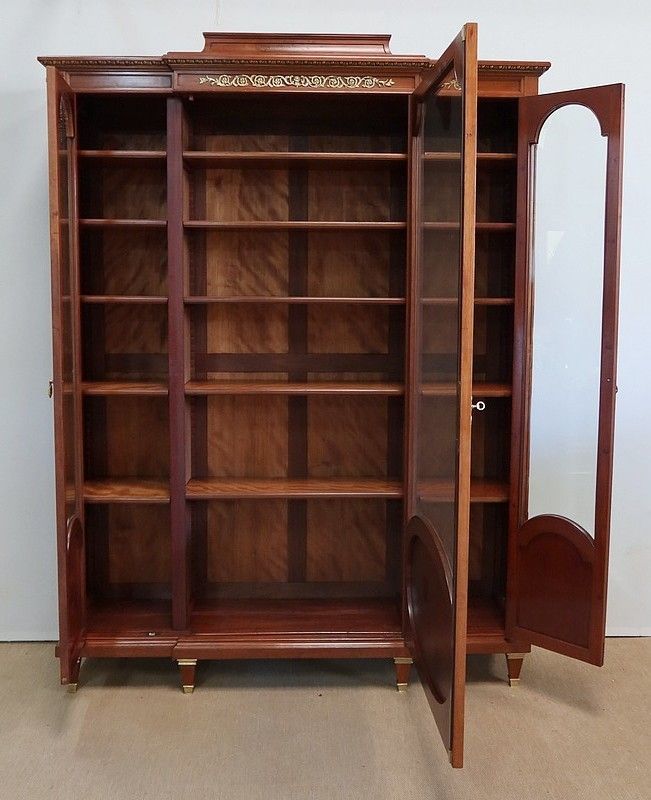 Important Property Library In Mahogany, Louis XVI Style – Late 19th Century photo Furniture
