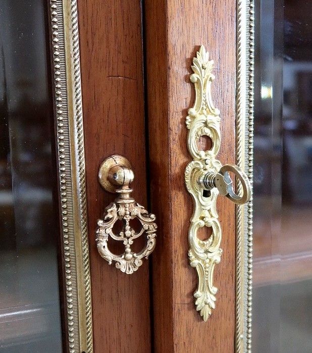 Furniture Important Property Library In Mahogany, Louis XVI Style – Late 19th Century photo