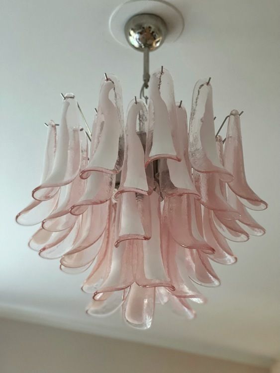 Murano Glass Chandelier Pink 'Mazzega'. Medium Size. photo buy