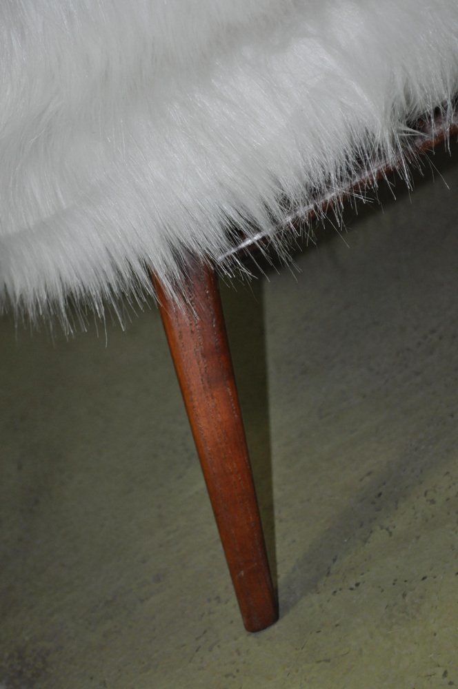 Mid Century White Faux Fur Lounge Chair, 1950s Set Of 2 photo Furniture