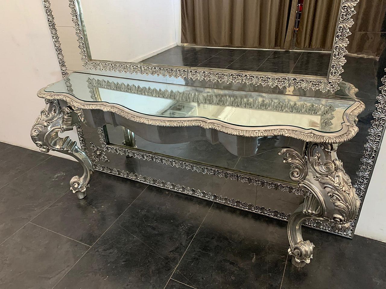 Mirror And Console Table By Piero Figura For Atena Peltri, 1980s photo vinterior