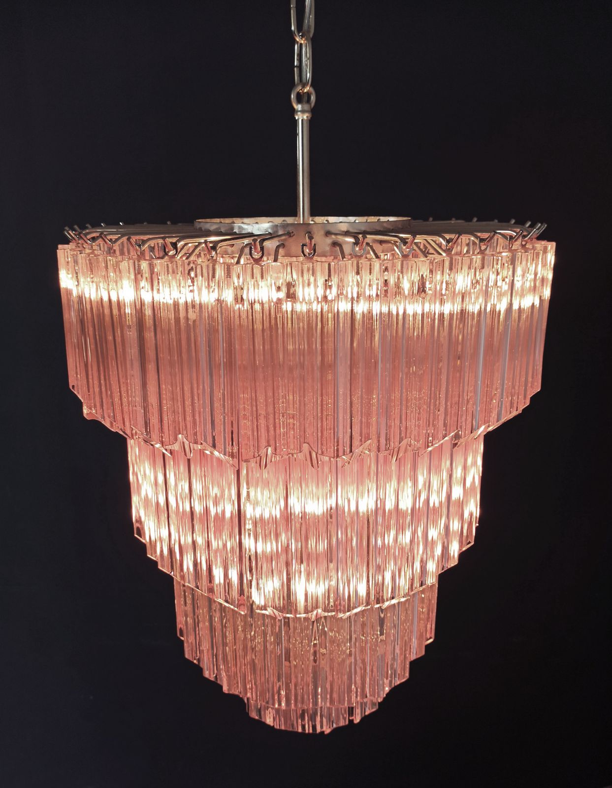 Lighting Murano Glass Chandelier    112 Pink Quadriedri photo