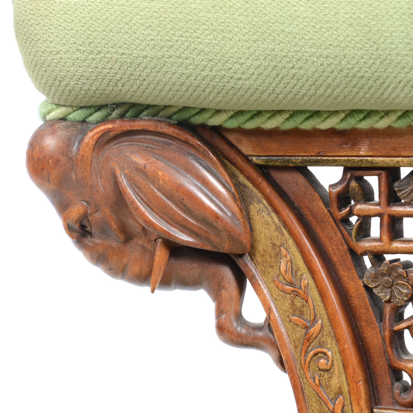 Furniture Late 19th Century Walnut Japanese Style Chair photo