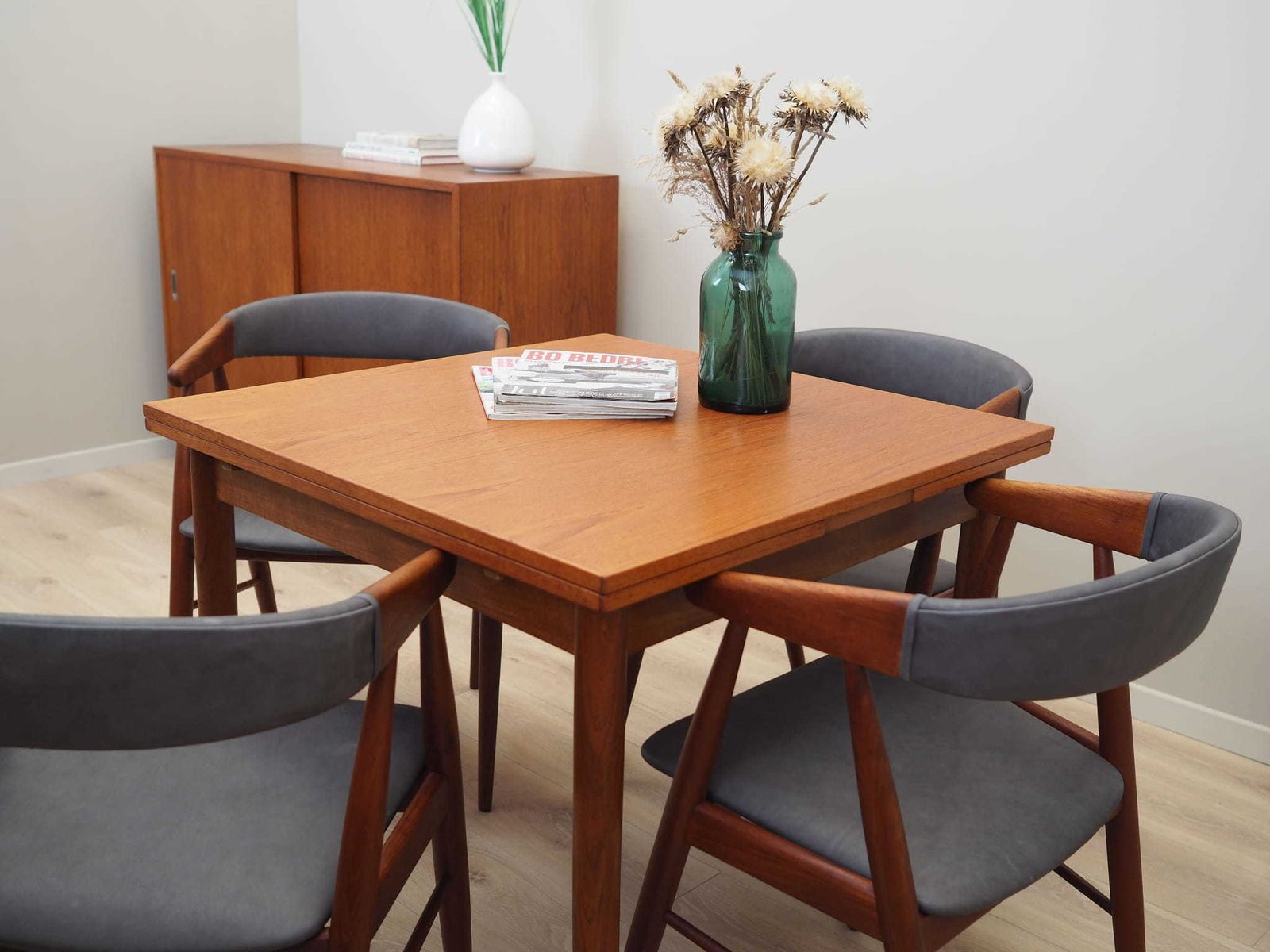 Meubels Set Van Vier Teakhouten Stoelen, Deens Design, Ca. Jaren 1960, Ontwerpers: Ejner Larsen & Aksel Bender Madsen photo