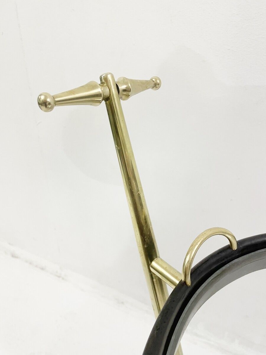 Mid Century Brass Glass And Metal Trolley photo Furniture