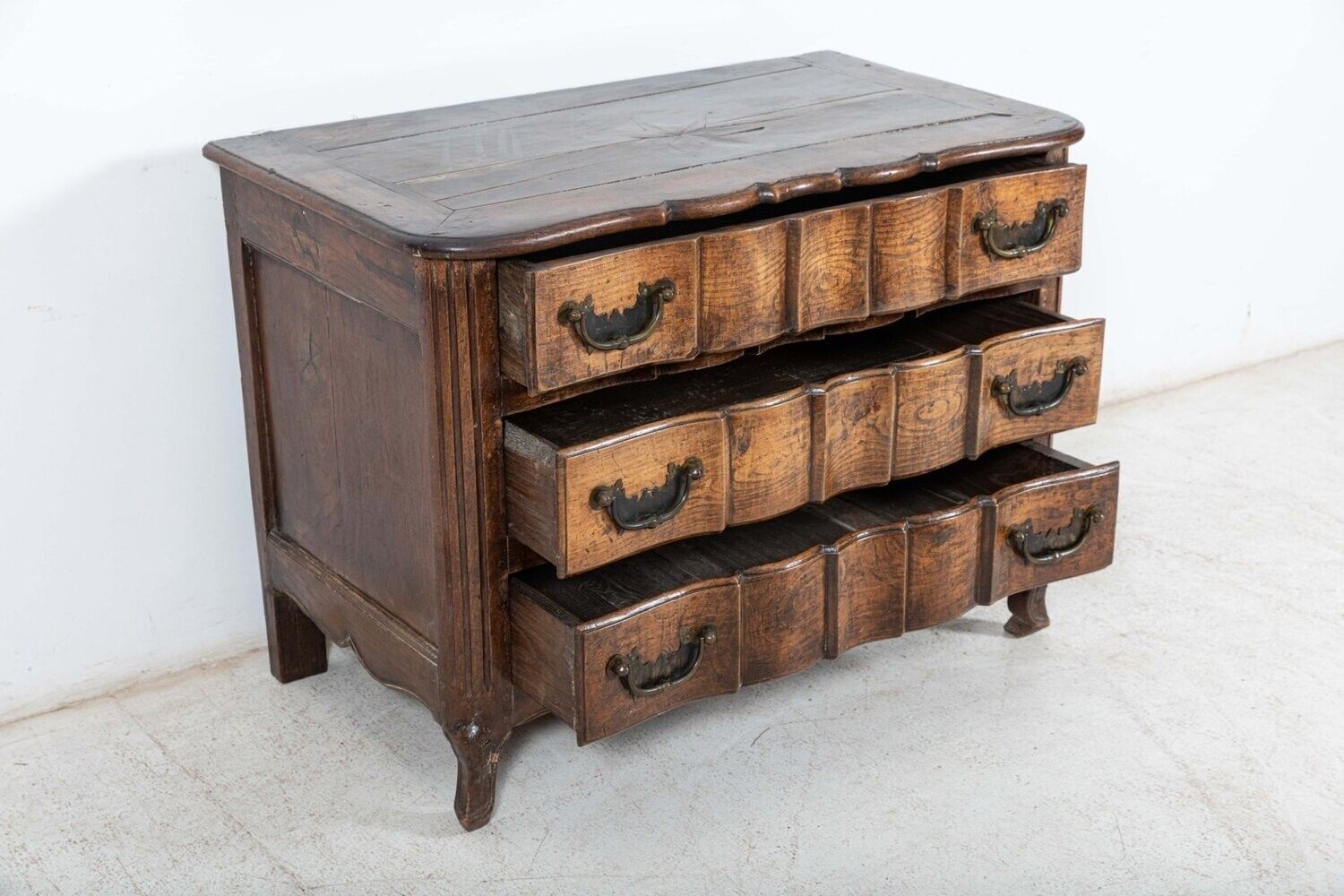18thc French Provincial Serpentine Walnut Commode photo furniture