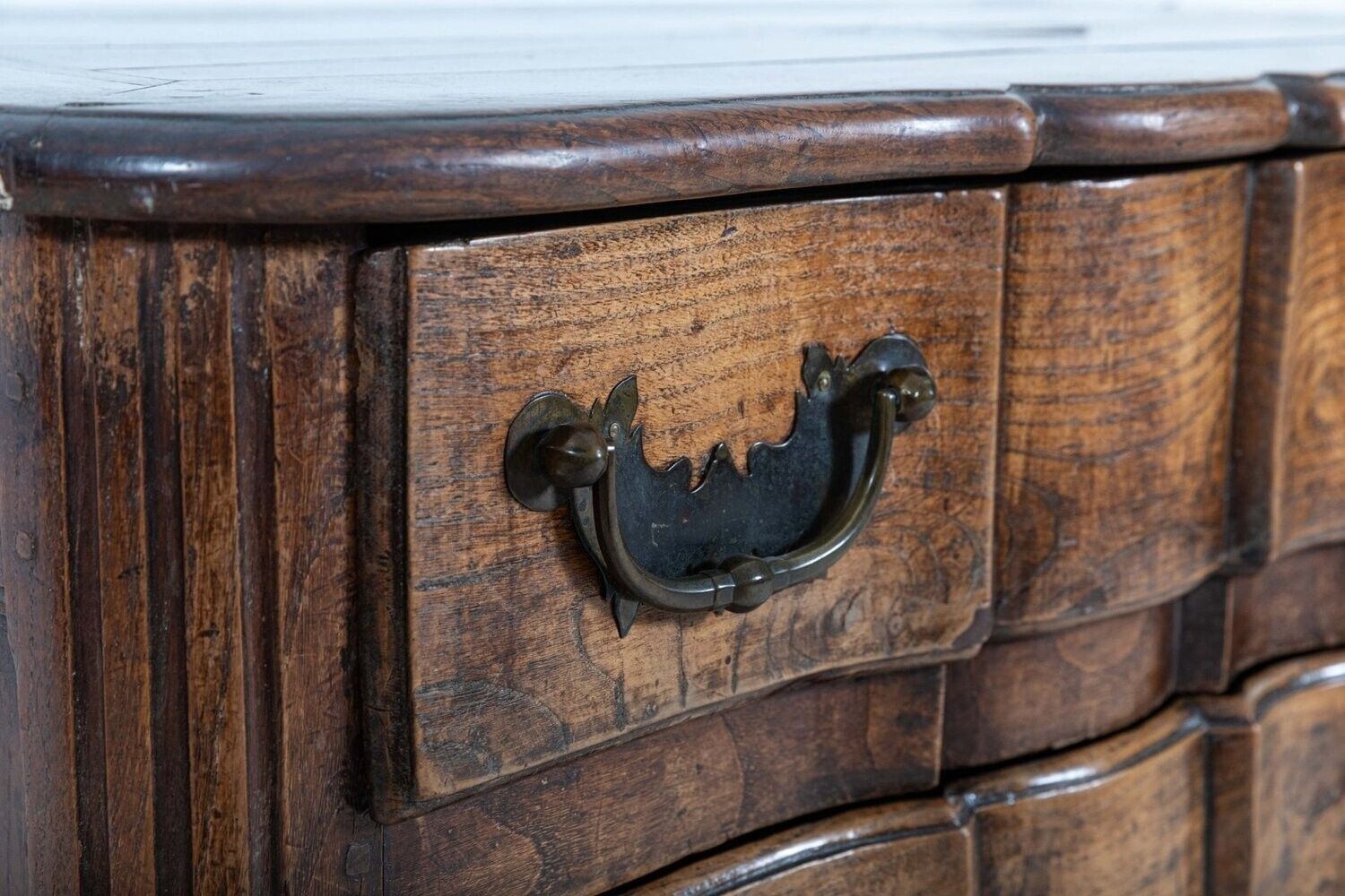 18thc French Provincial Serpentine Walnut Commode photo for sale