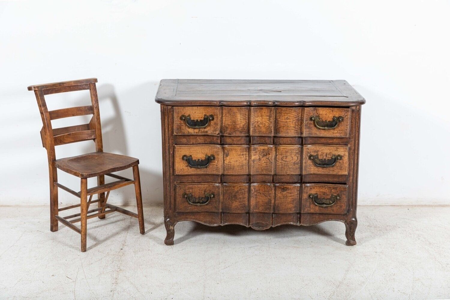 photo for sale 18thc French Provincial Serpentine Walnut Commode
