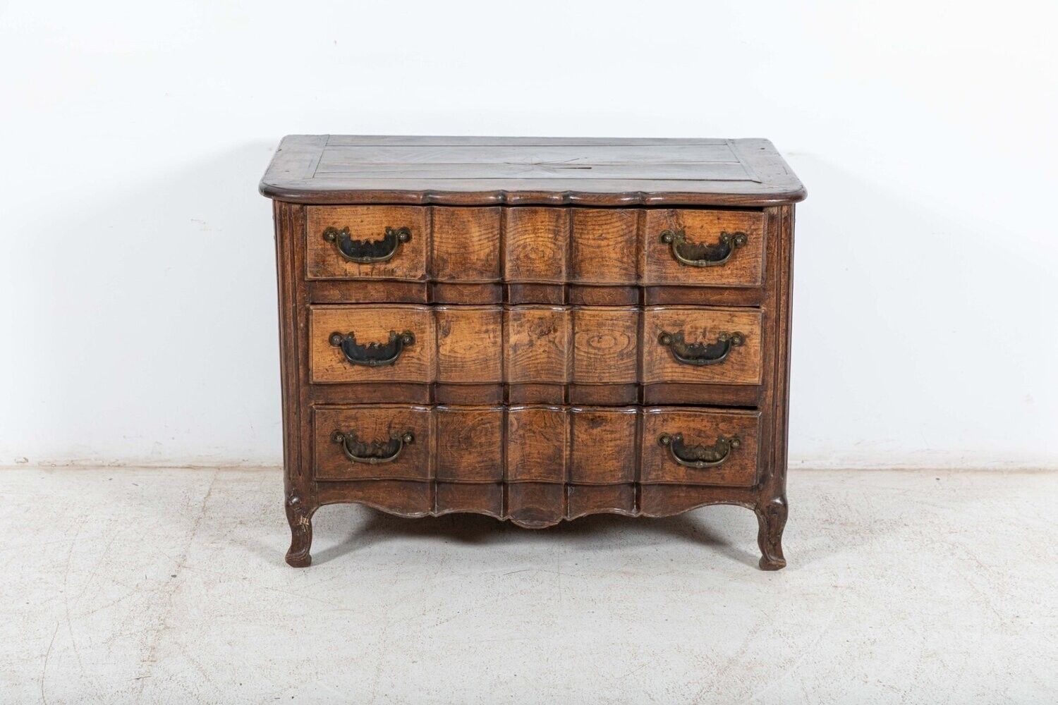 Furniture 18thc French Provincial Serpentine Walnut Commode photo