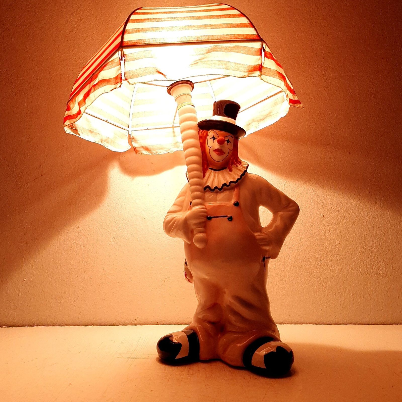 Vintage Large Ceramic Table Lamp Clown Italy 1960s Retro Nightlamp Lamp For Children's Room photo buy