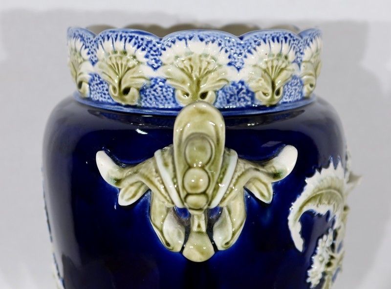 597.4 Important Earthenware Vase, Faïencerie De Fives Lille   Early 20th Century photo