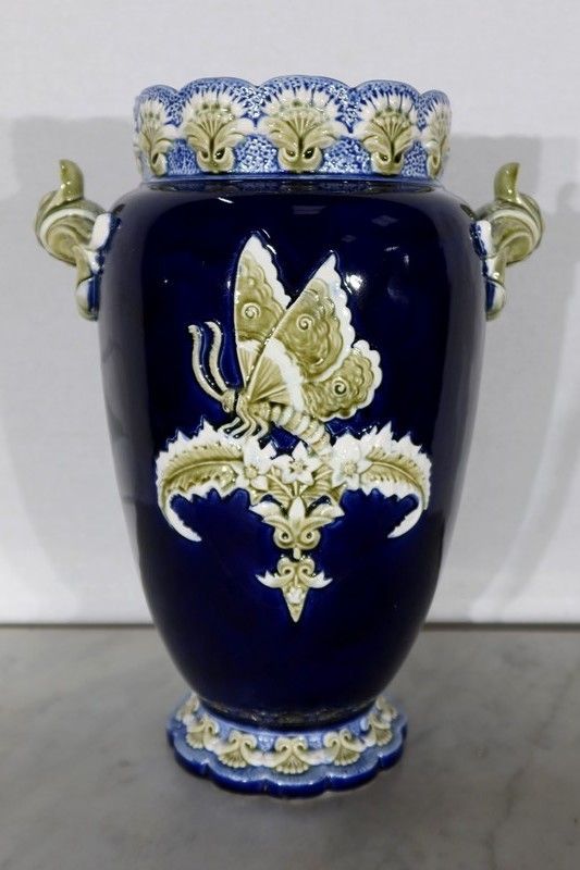 photo vintage Important Earthenware Vase, Faïencerie De Fives Lille   Early 20th Century