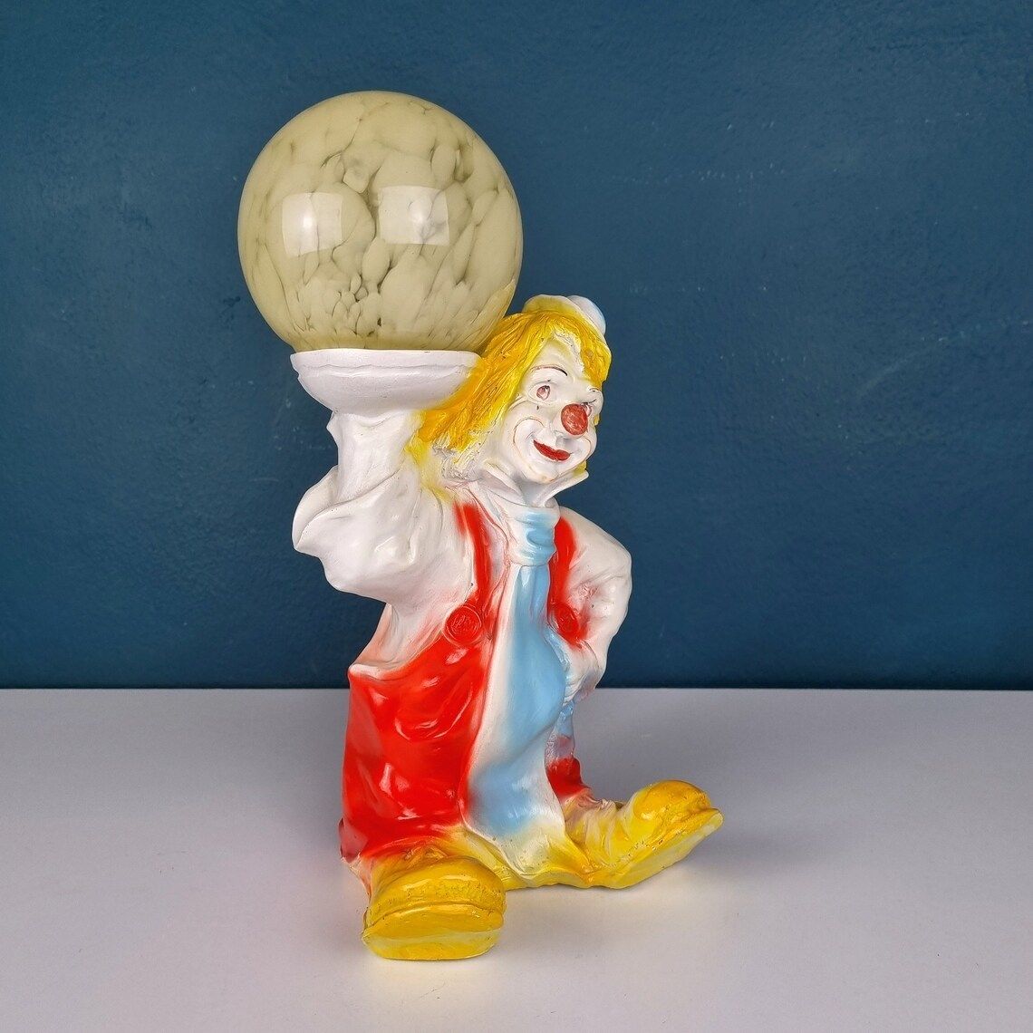 Vintage Ceramic Table Lamp Clown Italy 1960s Retro Nightlamp Lamp For Children's Room photo buy