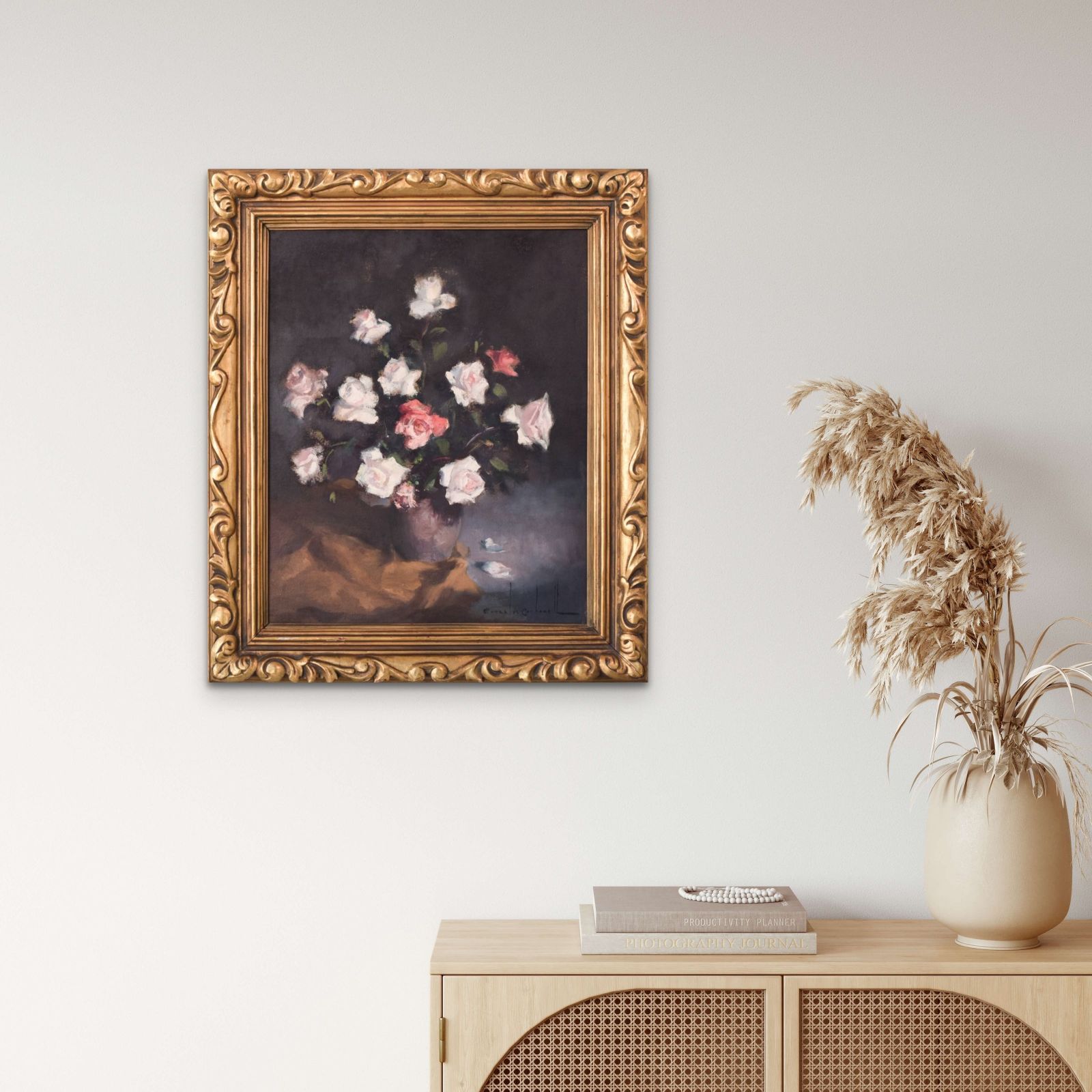 Rosendo Gonzalez Carbonell – Still Life With Roses photo furniture