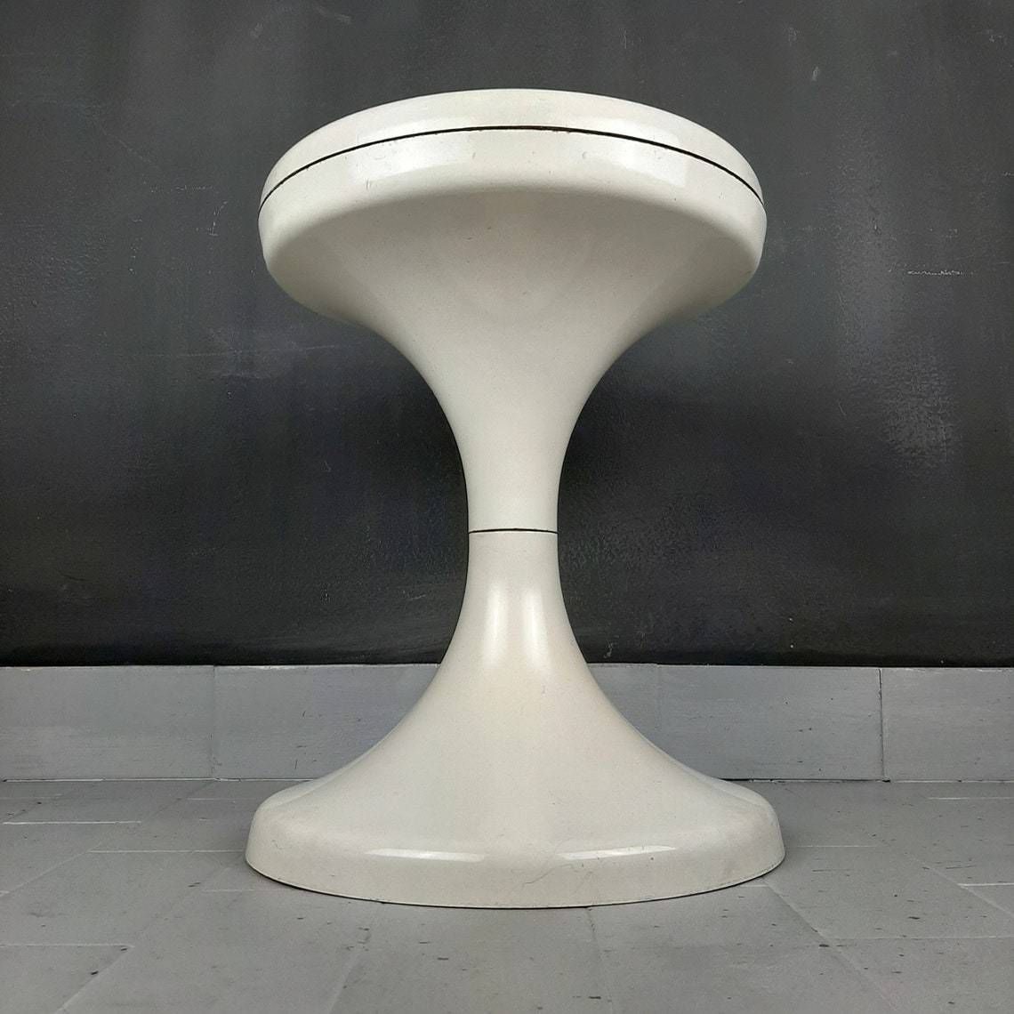 Mid Century White Plastic Stool Jurcek By Finzgar   Zorman For Meblo Yugoslavia 1970s Mushroom Stool Space Age Tabouret photo 178.0