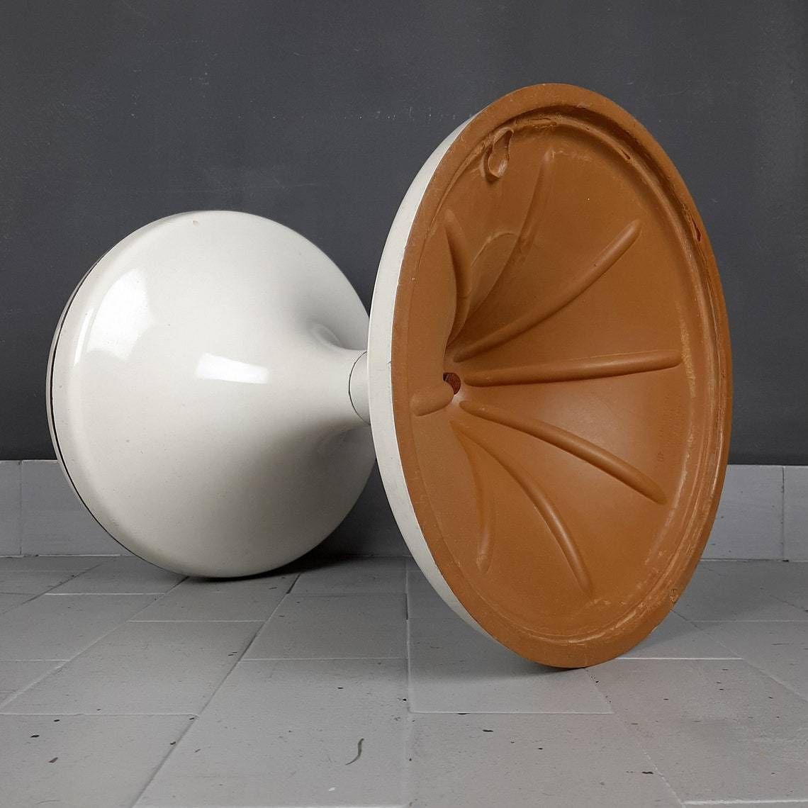 Mid Century White Plastic Stool Jurcek By Finzgar   Zorman For Meblo Yugoslavia 1970s Mushroom Stool Space Age Tabouret photo vintage