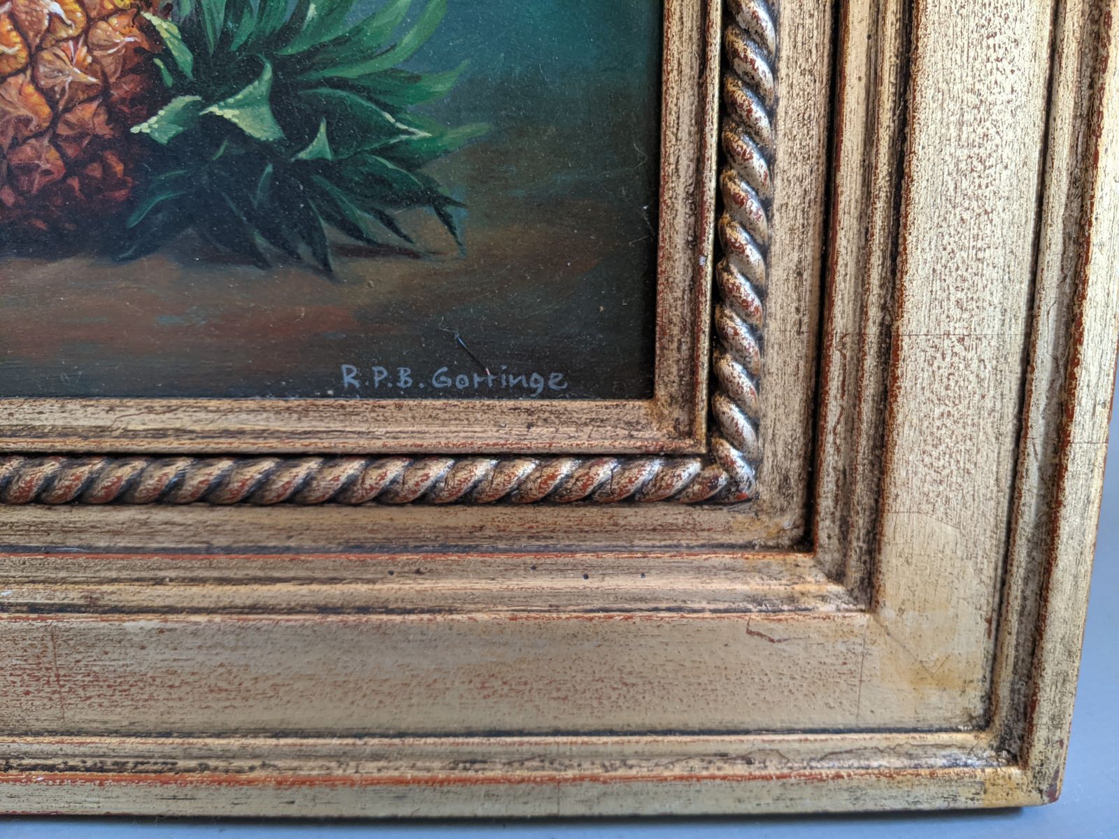 Acrylic Still Life Painting By Roger Gorringe, In Antique Frame photo buy