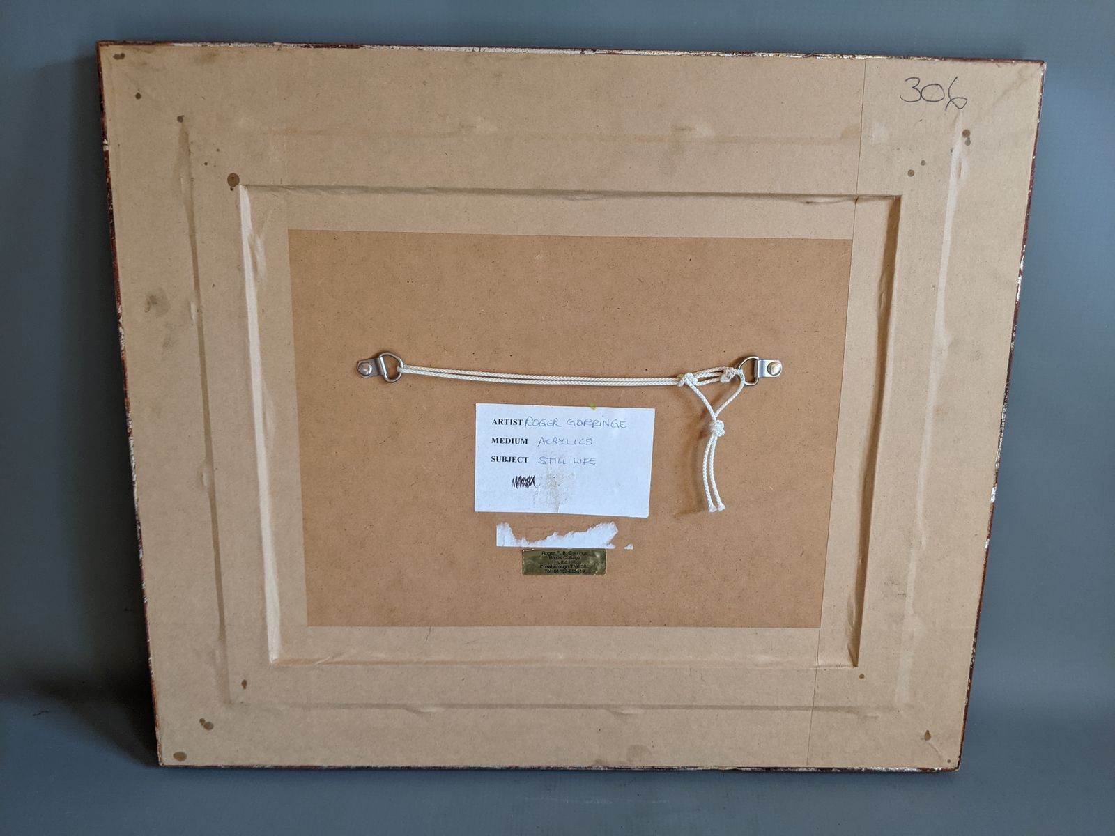 photo furniture Acrylic Still Life Painting By Roger Gorringe, In Antique Frame