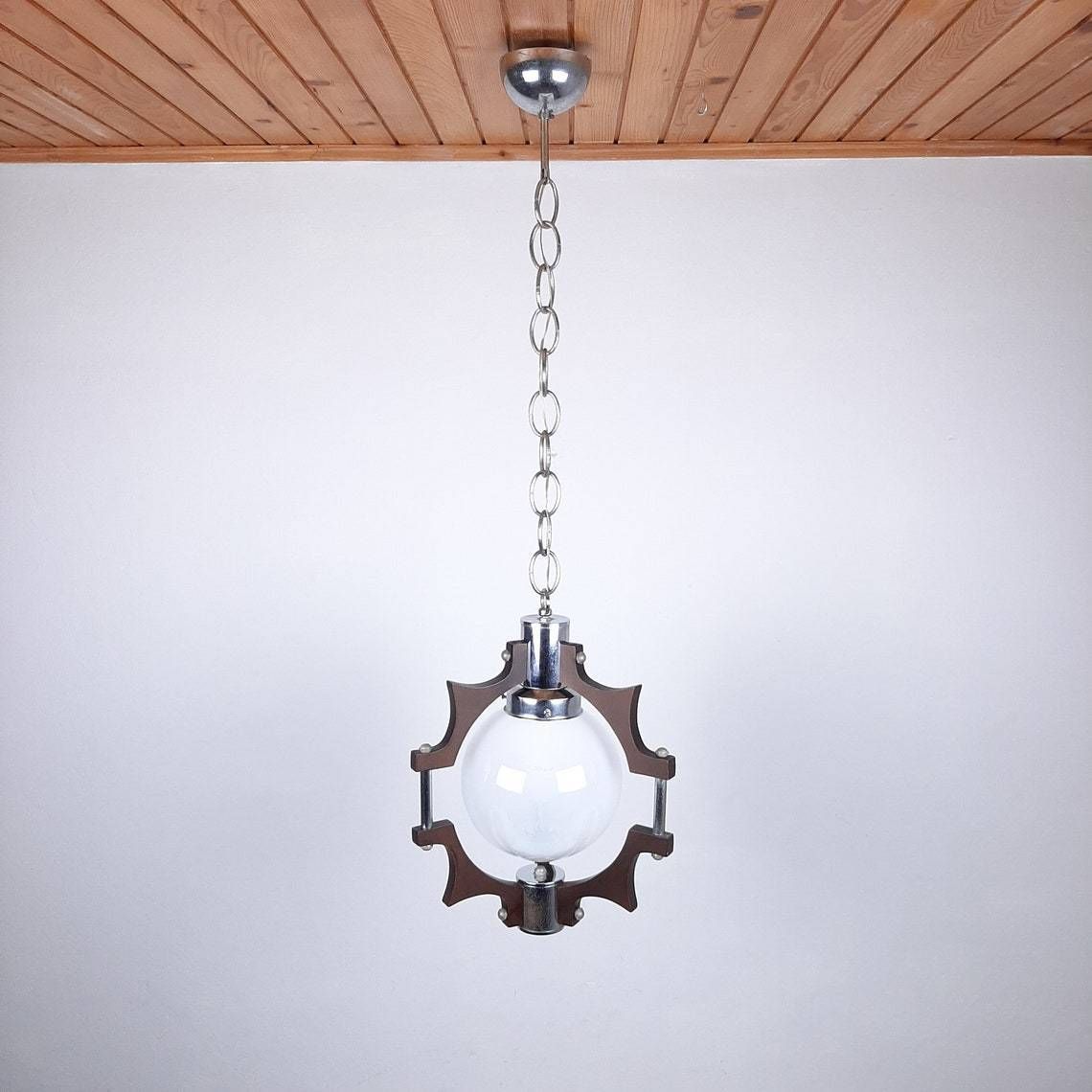 Mid Century Murano Glass Pendant Lamp Mazzega Italy 1970s Geometric Chandelier Retro Ceiling Lamp Space Age photo buy